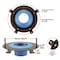 B & K Danco HydroSeat Toilet Flange Repair Ring Black/Blue Plastic/Stainless Steel 9D0010672X - alternate 4